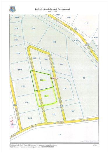 Na sprzedaż działka 1336 m² w Mrzezino z warunkami zabudowy działka Mrzezino, Modrzewiowa
