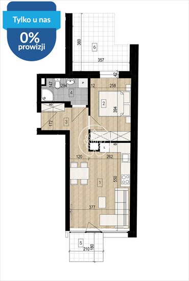 Przestronne 2-pokojowe mieszkanie 39,1 m2 w Bydgoszczy mieszkanie Bydgoszcz, Okole, Grunwaldzka