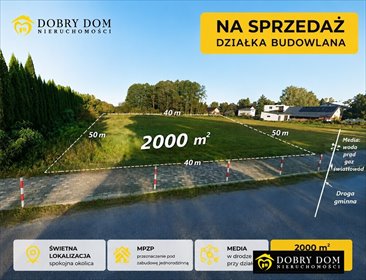 Na sprzedaż działka 2000 m² w Dzikim - MPZP, media, asfalt działka Dzikie