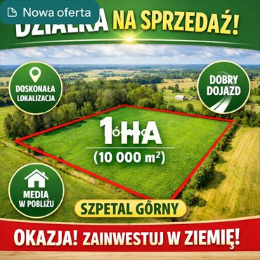 działka na sprzedaż 10000m2 działka Szpetal Górny, Włocławska