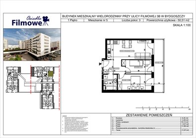 mieszkanie na sprzedaż 51m2 mieszkanie Bydgoszcz, Bartodzieje Małe, Filmowa