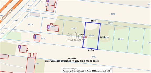 Działka 900 m² w Jankach z mediami w ulicy - polecam! działka Janki, Mszczonowska
