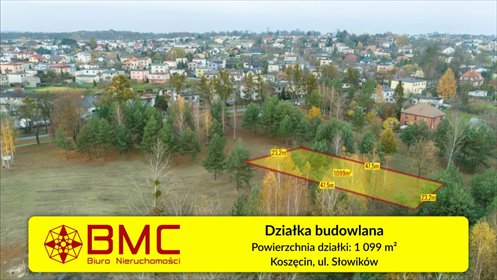 działka na sprzedaż 1099m2 działka Koszęcin, Słowików