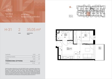 mieszkanie na sprzedaż 35m2 mieszkanie Bydgoszcz, Czyżkówko, Flisacka