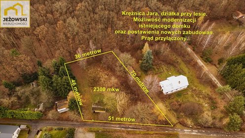 działka na sprzedaż 2300m2 działka Krężnica Jara