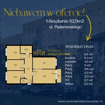 mieszkanie na sprzedaż 63m2 mieszkanie Rzeszów, Ignacego Paderewskiego