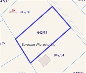 działka na sprzedaż 1150m2 działka Wierzchucino
