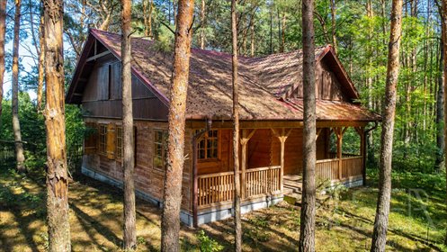 Drewniany dom z bala 119 m² (Ostrykół Dworski) dom Ostrykół Dworski, Narwiańska