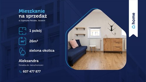 mieszkanie na sprzedaż 26m2 mieszkanie Szczecin, Śródmieście-Centrum, Wacława Felczaka