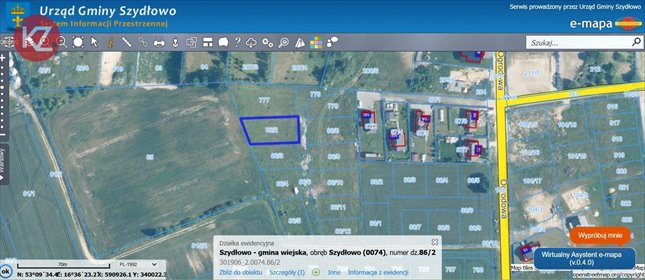 Działka budowlana 821 m² z warunkami zabudowy działka Szydłowo