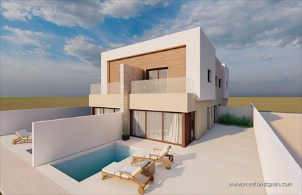 Nowoczesny dom z basenem i solarium w San Javier dom San Javier