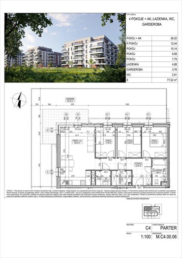 mieszkanie na sprzedaż 78m2 mieszkanie Bydgoszcz, Fordon, Fordońska