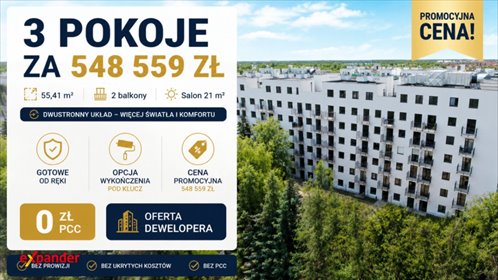 Funkcjonalne 3 pokoje z 2 balkonami, jasne i przestronne mieszkanie Poznań, Jasielska