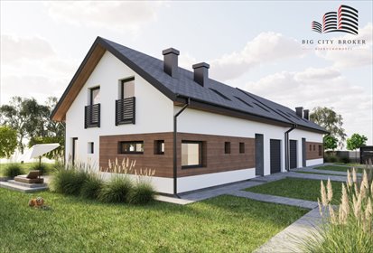Nowoczesny bliźniak 181 m² z garażem i tarasem dom Abramowice Prywatne, Spacerowa