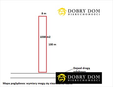 Działka rolna 1038 m² z dojazdem asfaltowym. działka Krasnopol