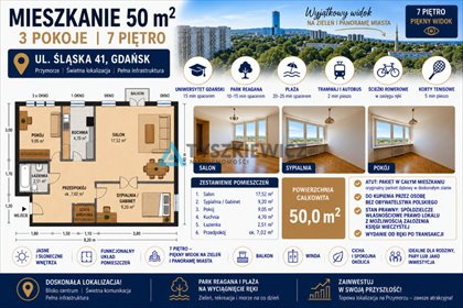 mieszkanie na sprzedaż 50m2 mieszkanie Gdańsk, Przymorze Małe, Śląska