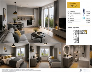 Nowoczesne 3-pokojowe mieszkanie 49,51 m² - blisko jeziora mieszkanie Poznań, Nowe Miasto