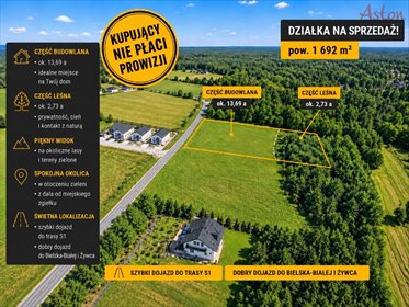 Działka 1692 m² z lasem i widokiem na góry - polecam działka Krzyżówki