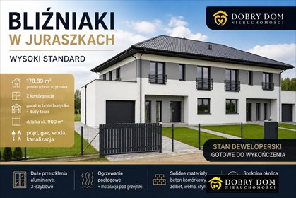 Nowoczesne bliźniaki 178 m² w stanie deweloperskim dom Juraszki