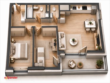 Do sprzedania przestronne 3-pokojowe mieszkanie 69 m² z widokiem mieszkanie Poznań, Starołęka-Minikowo-Marlewo, Unii Lubelskiej