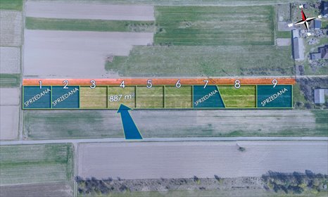 działka na sprzedaż 887m2 działka Zawada, Górna