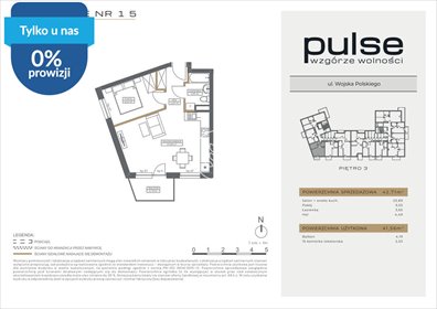 Dwupokojowe mieszkanie 41,56 m2 na sprzedaż w Bydgoszczy mieszkanie Bydgoszcz, Wzgórze Wolności, Wojska Polskiego