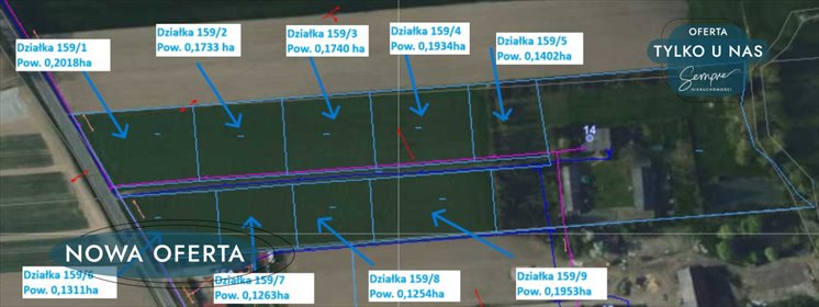 działka na sprzedaż 1600m2 działka Wójcice