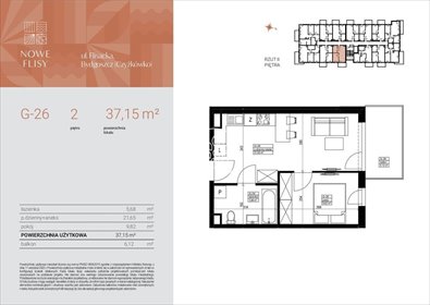 mieszkanie na sprzedaż 37m2 mieszkanie Bydgoszcz, Czyżkówko, Flisacka