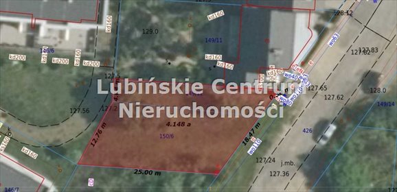 Polecam działkę 414 m² z mediami do 10 m wysokości działka Lubin