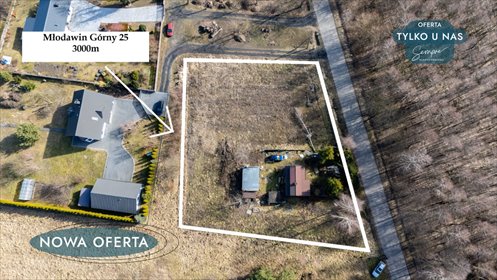 działka na sprzedaż 3000m2 działka Młodawin Górny