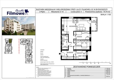 mieszkanie na sprzedaż 71m2 mieszkanie Bydgoszcz, Bartodzieje Małe, Filmowa