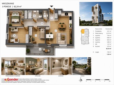 Mieszkanie 62 m² w Rzeszowie (blisko parku i komunikacji) mieszkanie Rzeszów, Przybyszówka, Technologiczna