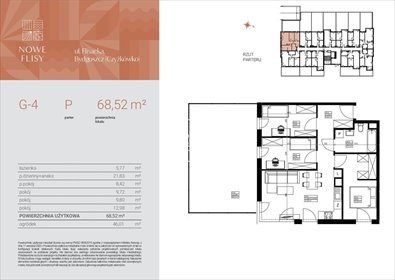 mieszkanie na sprzedaż 69m2 mieszkanie Bydgoszcz, Czyżkówko, Flisacka