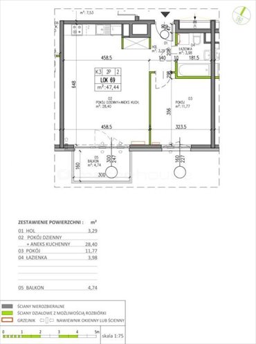 mieszkanie na sprzedaż 47m2 mieszkanie Warszawa, Białołęka