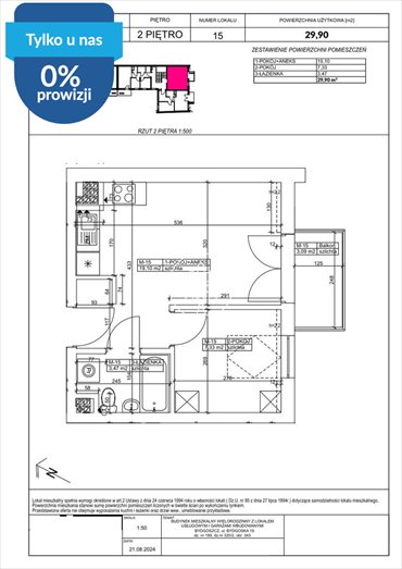 Atrakcyjne 29,9 m² w Fordonie – idealne dla singla lub pod inwestycję mieszkanie Bydgoszcz, Fordon, Bydgoska