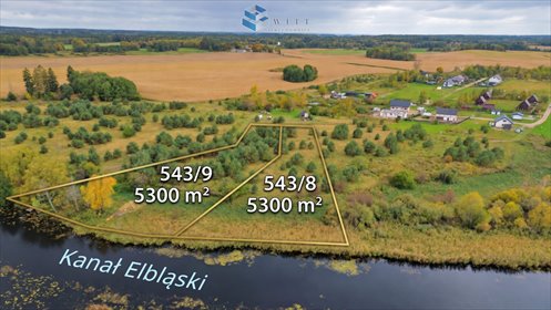 Sprzedam działkę 5300 m² z linią brzegową Kanału Elbląskiego działka Miłomłyn, Lawendowa