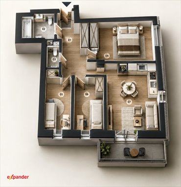 Do sprzedania nowoczesne 4-pokojowe mieszkanie 65 m² z balkonem mieszkanie Nowa Dęba, Kwiatkowskiego