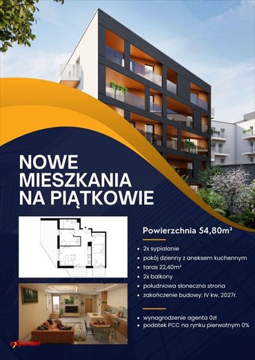 Nowoczesne 3-pokojowe mieszkanie z tarasem i balkonami mieszkanie Poznań, Piątkowo, Mateckiego