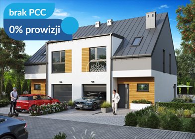 Nowoczesny dom bliźniak z garażem, energooszczędny dom Murowaniec