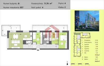 mieszkanie na sprzedaż Rzeszów Dworzysko Polska Technologiczna 71,78 m2