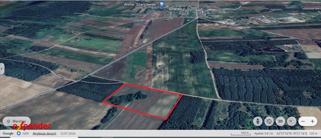 Działka rolna 1,61 ha w cichej okolicy z lasem i polami działka Stary Kobrzyniec