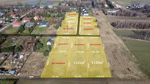 działka na sprzedaż 1131m2 działka Wąsy-Kolonia