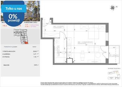 Nowoczesne 41,46 m² z panoramicznymi oknami (Bocianowo) mieszkanie Bydgoszcz, Bocianowo, Pomorska