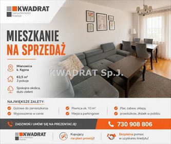 Do sprzedania przestronne 3-pokojowe mieszkanie 63,5 m² w Mianowicach mieszkanie Krążkowy, Mianowice