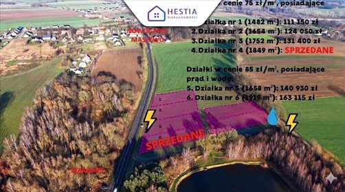 Działki pod Stargardem z prądem i wodą od 1477 m2 działka Grabowo