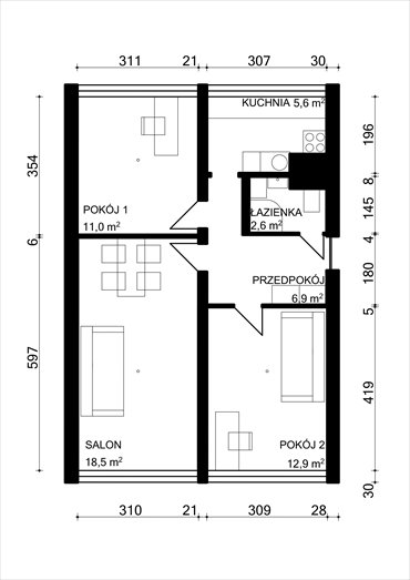 mieszkanie na sprzedaż 58m2 mieszkanie Łódź, Bałuty, Teofilów, Traktorowa