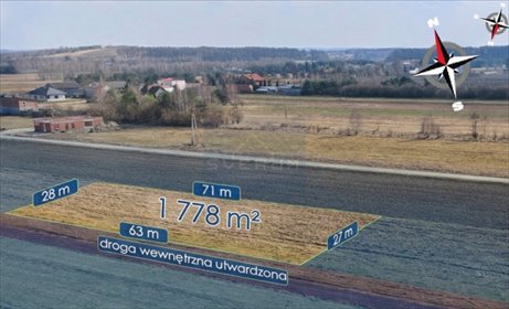 działka na sprzedaż 1778m2 działka Zawada, Górna