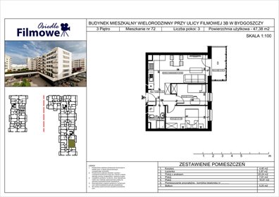 3-pokojowe mieszkanie z balkonem na ul. Filmowej mieszkanie Bydgoszcz, Bartodzieje Małe, Filmowa