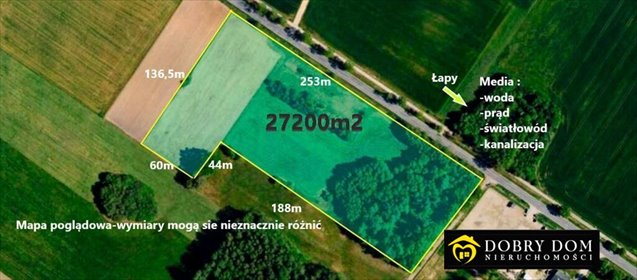 Na sprzedaż działka inwestycyjna 27 200 m² z pełnym uzbrojeniem działka Płonka Kościelna