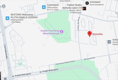 mieszkanie na wynajem 47m2 mieszkanie Warszawa, Mokotów, Siekierki, Niewielka